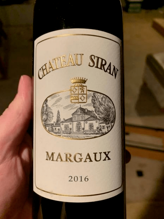 Red Saint Jacques de Siran (by Chateau Siran, Margaux) 2016