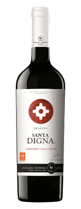 Red Miguel Torres, Santa Digna Reserva Cabernet Sauvignon, Central Valley, 18.7Cl 2018